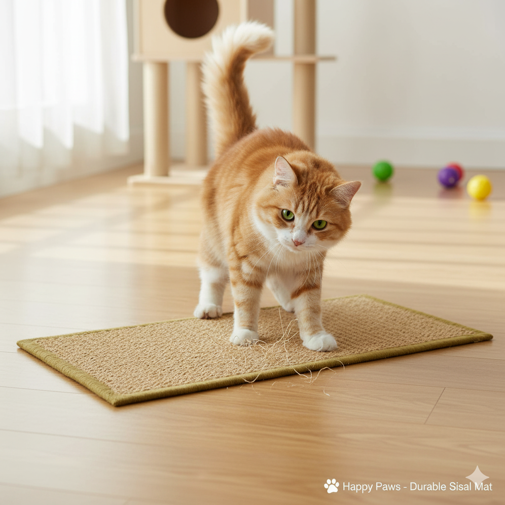 Gigo Cat Scratching Mat 28x80cm – Durable Knitted Jute with Anti-Skid Latex Backing, Prevents Furniture Damage, Long Lasting & Aesthetic Home Friendly Cat Scratch Pad