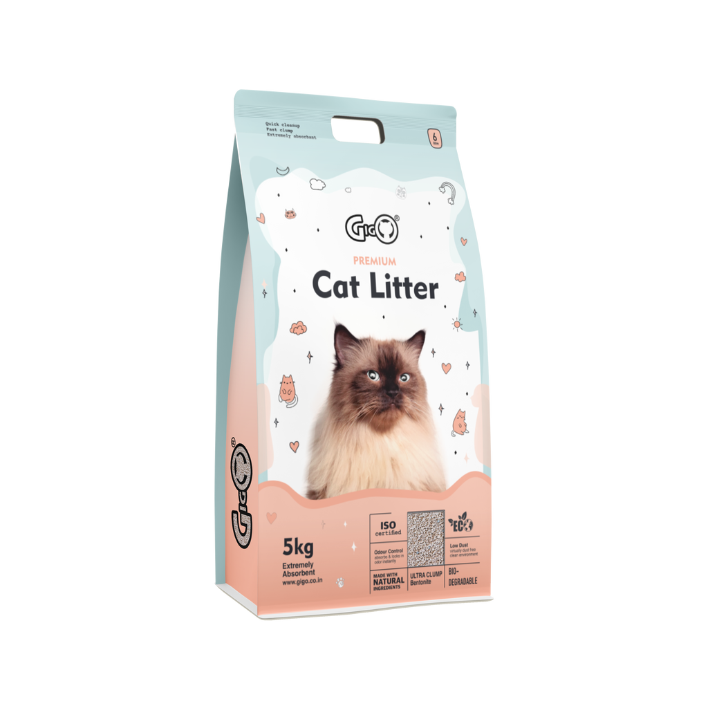 Gigo Premium White Bentonite Cat Litter with Activated Charcoal – Super Hard Clumping, 99% Dust Free, Soft on Paws, Ultra Odour Lock Cat Litter for All Breeds (5kg) Visit the GIGO Store